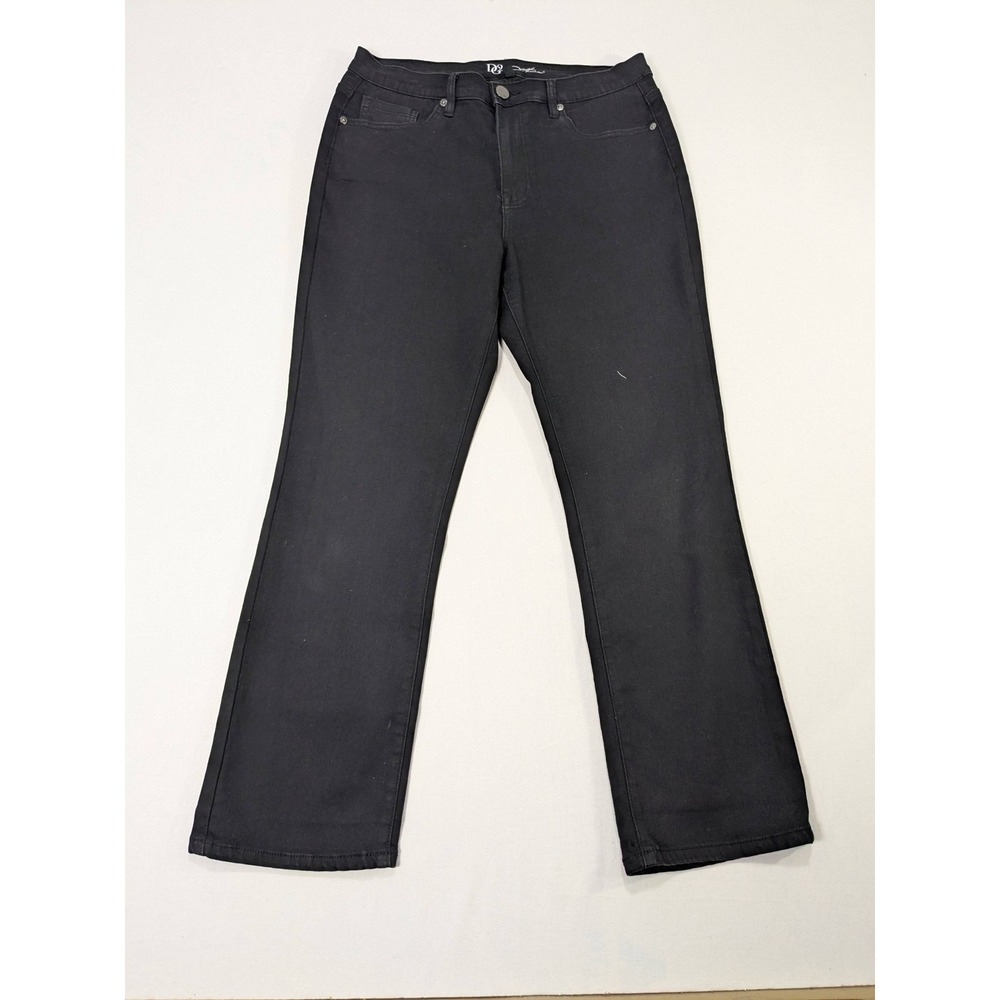 DG2 by Diane Gilman Black Bootcut Stretch Jeans Size 14 RN 92309 Solid Denim